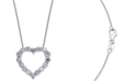 Macy's Certified Diamond Heart Pendant Necklace (2-7/8 ct. t.w.) in 14k White Gold, 16" + 2" extender